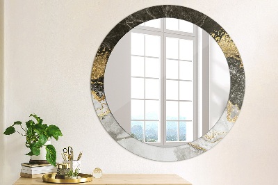 Round decorative wall mirror Marble and gold