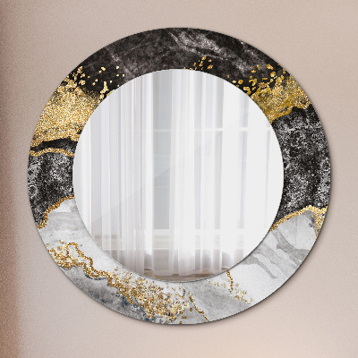 Round decorative wall mirror Marble and gold