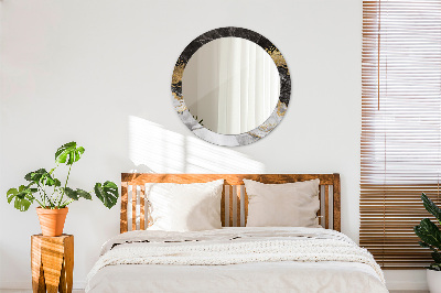 Round decorative wall mirror Marble and gold