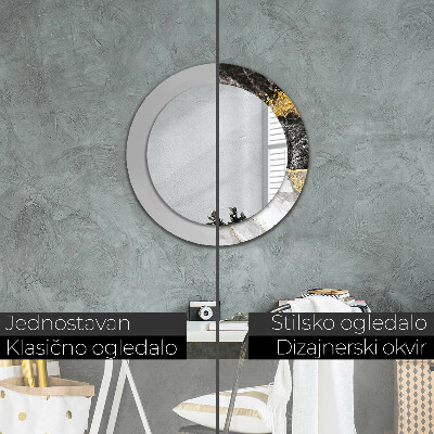 Round decorative wall mirror Marble and gold