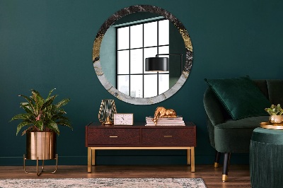 Round decorative wall mirror Marble and gold