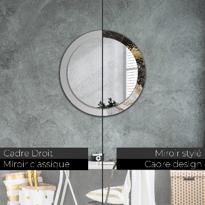 Round decorative wall mirror Marble and gold