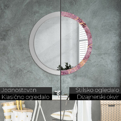 Round decorative wall mirror Marble with gold