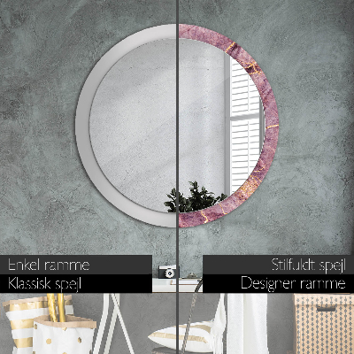 Round decorative wall mirror Marble with gold