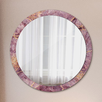 Round decorative wall mirror Marble with gold