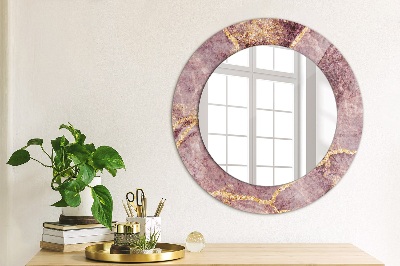 Round decorative wall mirror Marble with gold