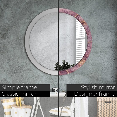 Round decorative wall mirror Marble with gold