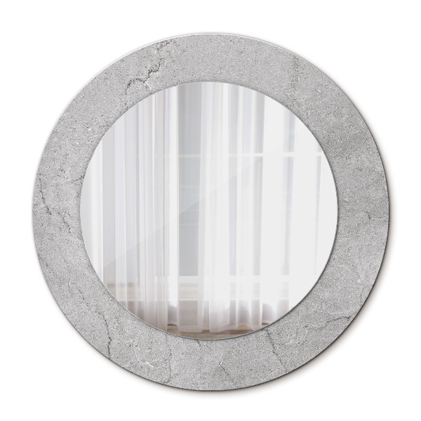 Round decorative wall mirror Gray cement