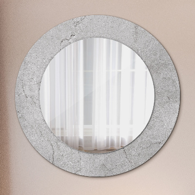 Round decorative wall mirror Gray cement