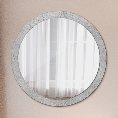 Round decorative wall mirror Gray cement