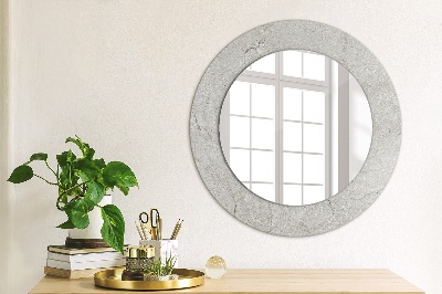 Round decorative wall mirror Gray cement