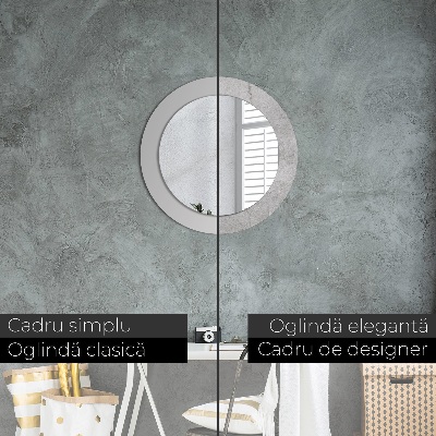 Round decorative wall mirror Gray cement