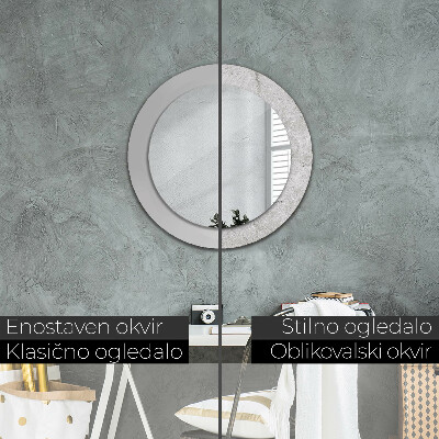 Round decorative wall mirror Gray cement