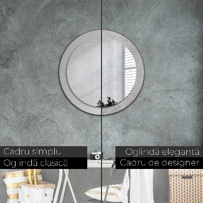 Round decorative wall mirror Gray cement