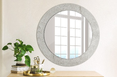 Round decorative wall mirror Gray cement