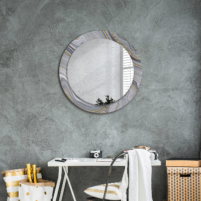 Round decorative wall mirror Grey marble