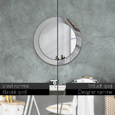 Round decorative wall mirror Grey marble