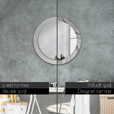 Round decorative wall mirror Grey marble