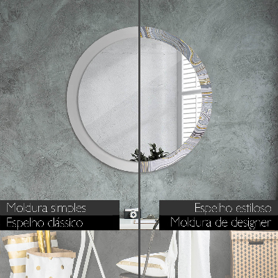 Round decorative wall mirror Grey marble