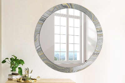 Round decorative wall mirror Grey marble