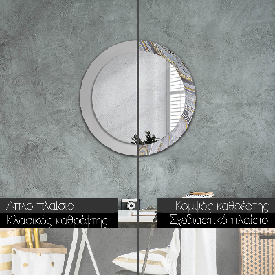 Round decorative wall mirror Grey marble