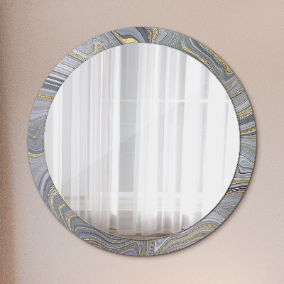 Round decorative wall mirror Grey marble