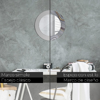 Round decorative wall mirror Grey marble