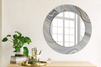 Round decorative wall mirror Grey marble