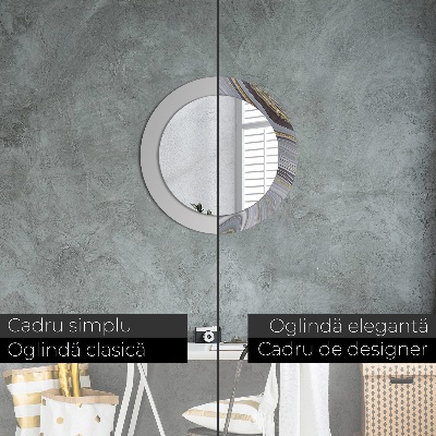 Round decorative wall mirror Grey marble