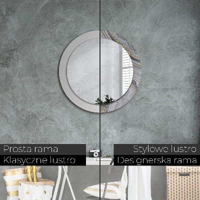 Round decorative wall mirror Grey marble