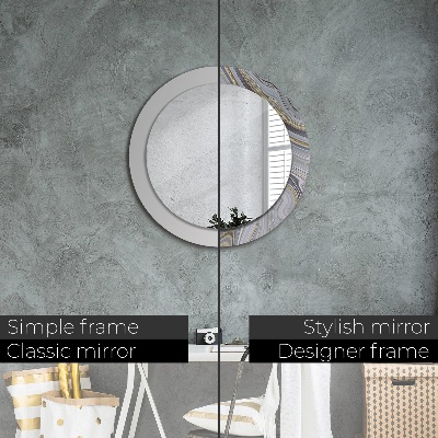 Round decorative wall mirror Grey marble