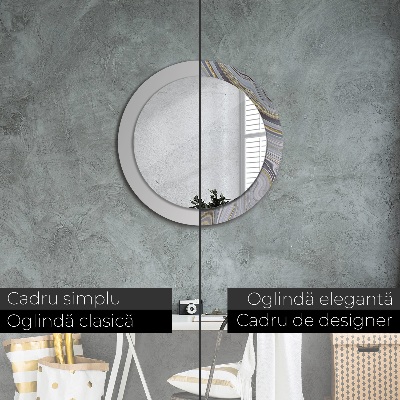 Round decorative wall mirror Grey marble