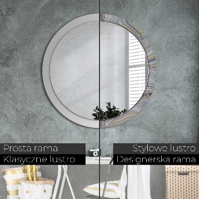 Round decorative wall mirror Grey marble