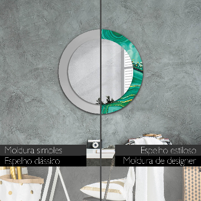 Round decorative wall mirror Agate jasper marble