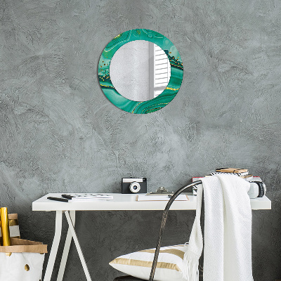 Round decorative wall mirror Agate jasper marble