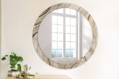 Round decorative wall mirror Cracked wood