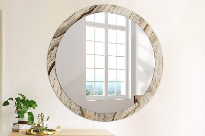 Round decorative wall mirror Cracked wood