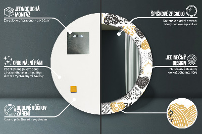 Round mirror print Doodle hearts