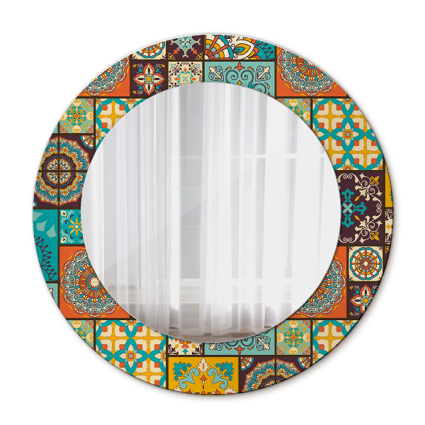 Round mirror print Arabic pattern