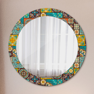 Round mirror print Arabic pattern