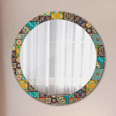 Round mirror print Arabic pattern