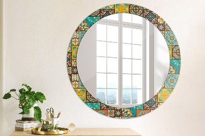 Round mirror print Arabic pattern