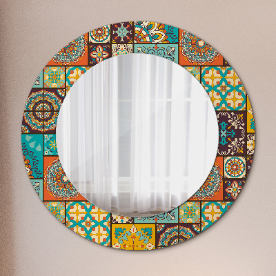 Round mirror print Arabic pattern