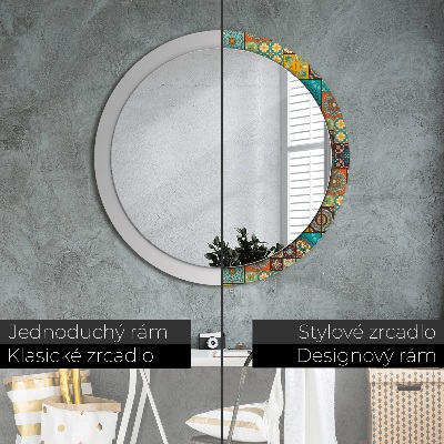 Round mirror print Arabic pattern