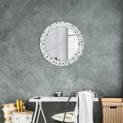 Round mirror print Natural stone