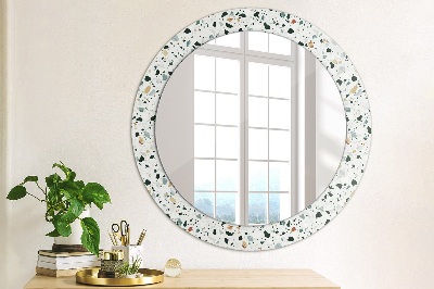 Round mirror print Natural stone