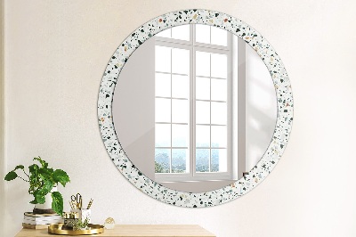 Round mirror print Natural stone