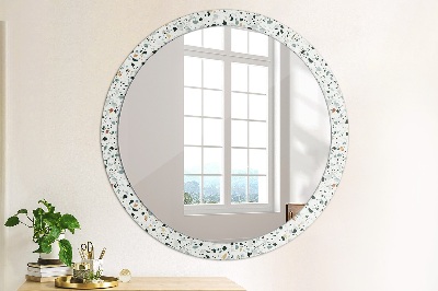 Round mirror print Natural stone