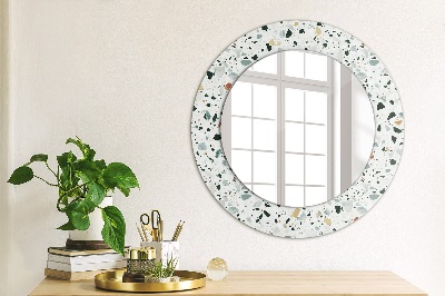 Round mirror print Natural stone