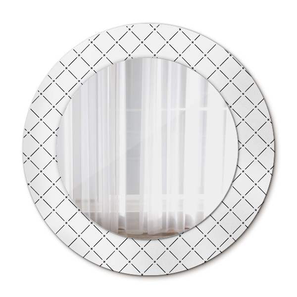 Round mirror decor Crossed lines